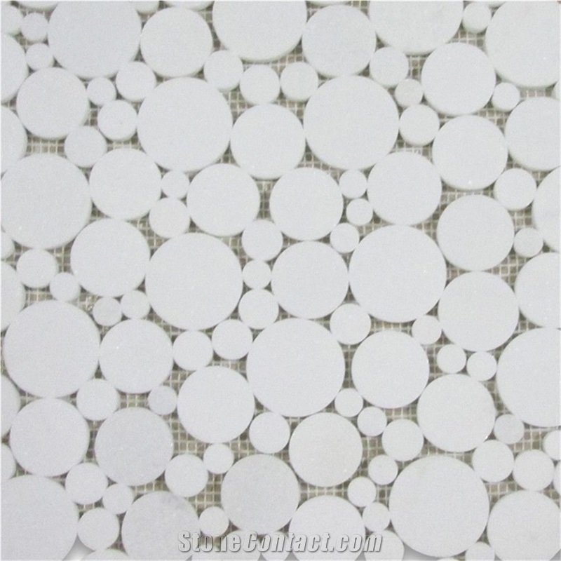 Thassos White Bubble Round Paramount Mosaic Tiles
