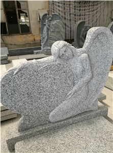 Weeping Angel Headstones Of Grey Granite