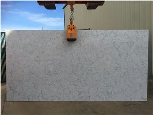White Color Quartz Stone Slabs 6001