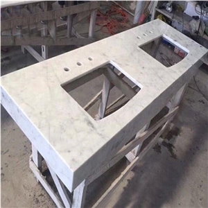 White Cultured Marble Vanity Tops for Bathroom