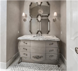 White Cultured Marble Vanity Tops for Bathroom