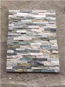 White Grain Quartz Glued Culture Stone Wall Panel