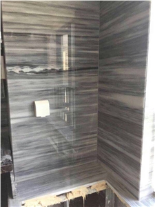 White Wooden Veins Grey Wood Grain Marble Slabs