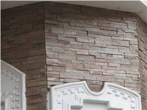 Copper Slate Ledger Stone Wall Panels
