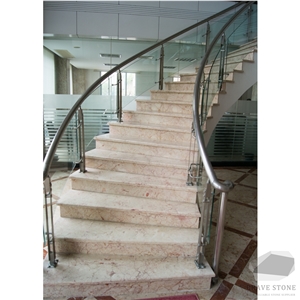 Turkish Rose Marble Stair Threshold