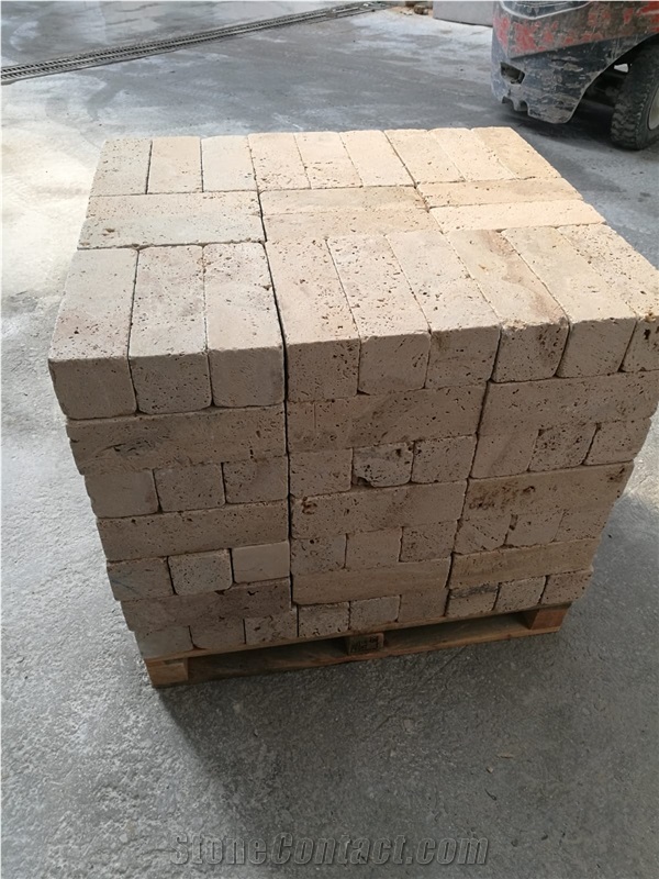 Classic Travertine Tumbled Bricks Landscaping Wall Products
