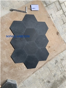 Bluestone Honed Hex 30cm. Mosaic