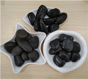 High Light Andd Polished Black Pebble Stone Nj-008