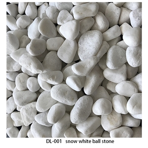 Snow White Pebble Ball Stone Dl-001