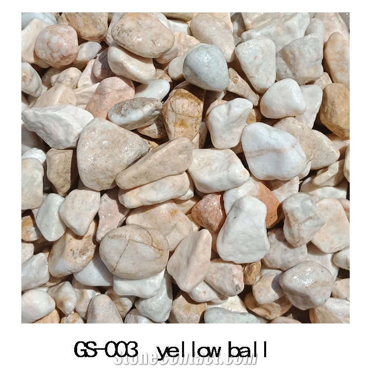 Yellow Color Pebble Ball Stone Gs-003
