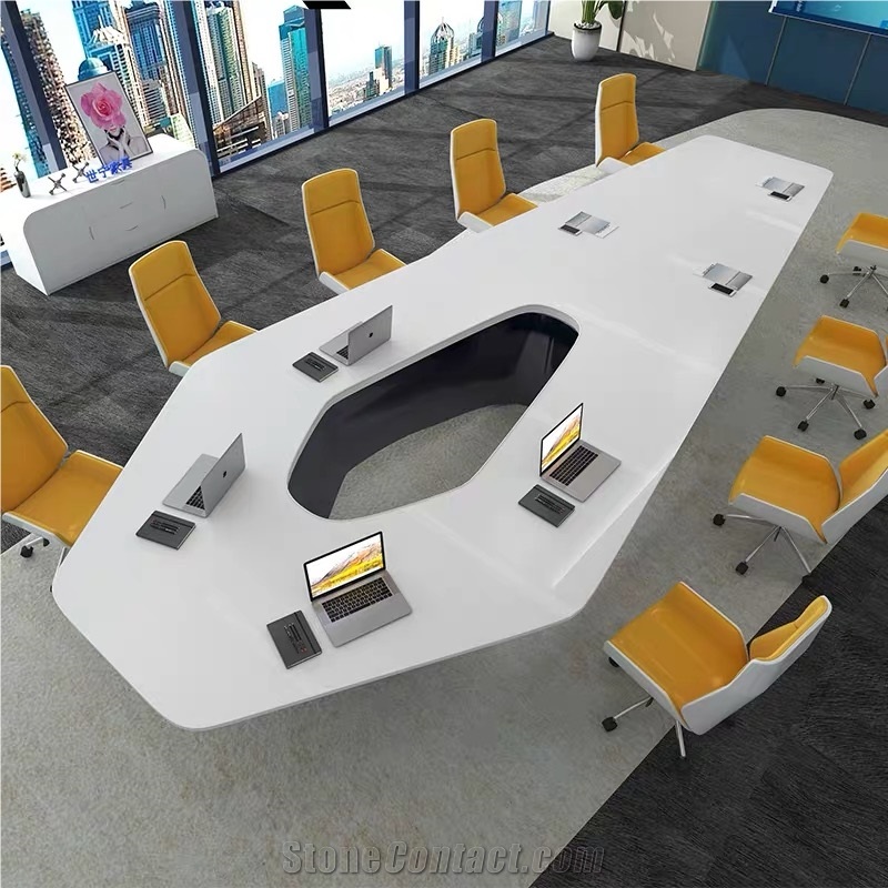 Modern Stone Conference Table Office Desk