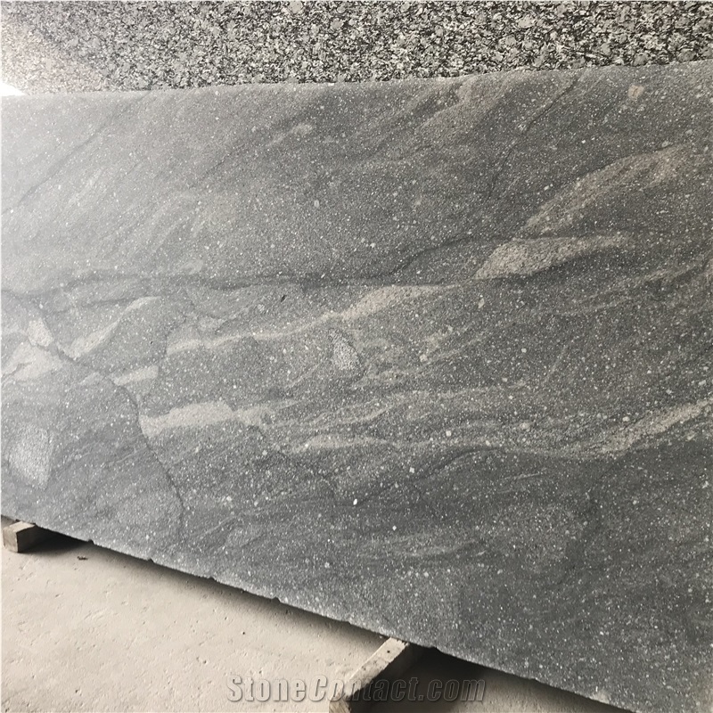 Grey Veins Granite Slab Leather Finish from China
