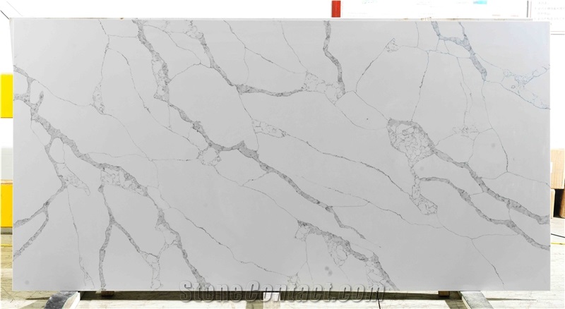 Calacatta White Quartz Stone Plate Slab