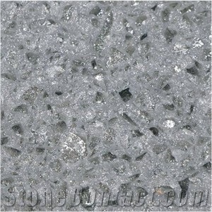 Crystal Shining+Light Grey Quartz Stone Slabs