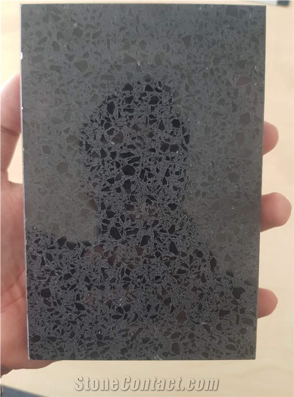 Dark Grey Monochrome Quartz Stone Slabs