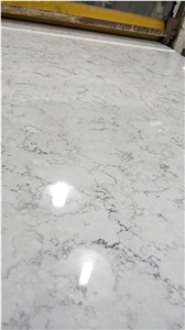 Floral White Pattern Quartz Stone Slabs