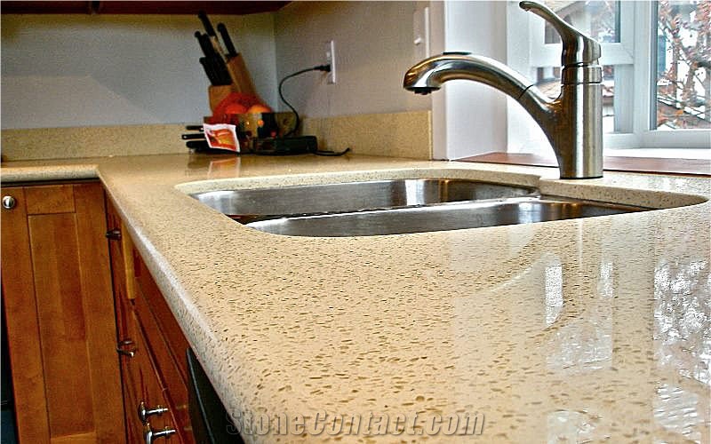 Monochromatic Series Quartz Stone Kitchen Countertops