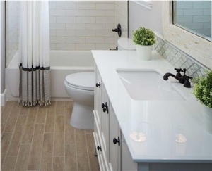 Pure White Quartz Stone for Bathroomtop