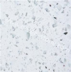 Silver White Diamond Quartz Stone Slabs