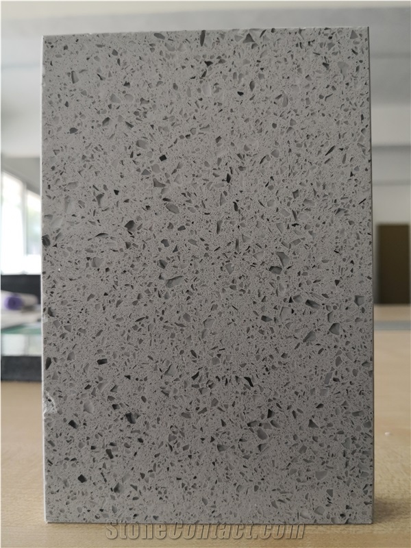 Zd-1219 Crystal Grey Quartz Stone Slabs