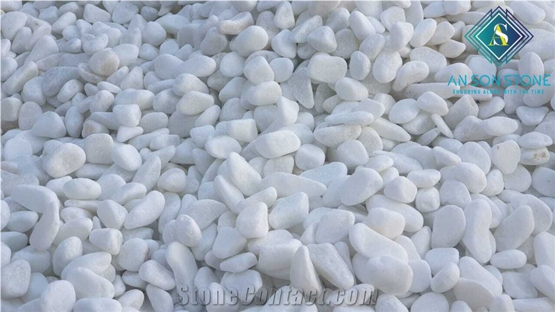 Polished Vietnam Snow White Pebble Marble