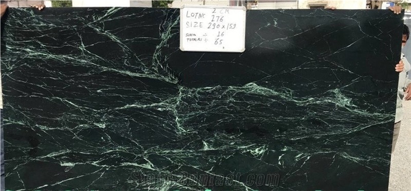 Spider Green Marble Slabs, India Green Marble