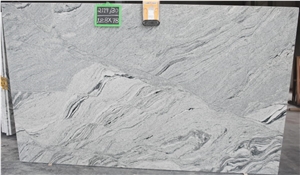 Viscont White Wavy Granite Slabs, India White Granite