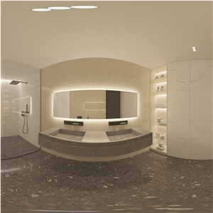 Beige Marble Artificial Stone Slab Bathroom Tiles