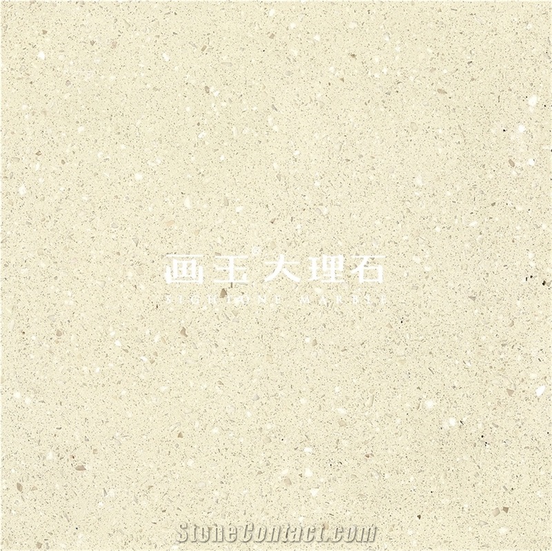 Beige Marble Solid Surface Terrazzo Tile Hwn616