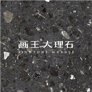 Black Marble Aggregate Terrazzo Slab&Tile Hwn717
