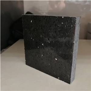 Crystal Glass Black Marble Engineer Stone Slab