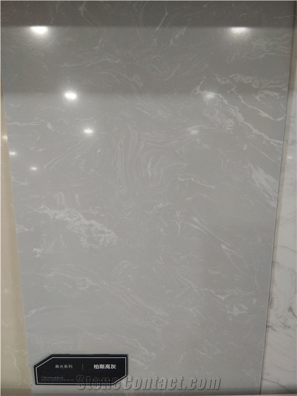 Crystal Grey, Engineered Marble, Solid Surface