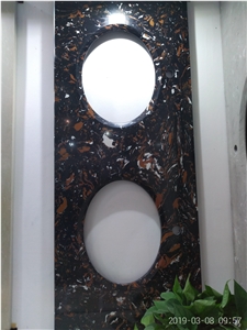 Vanity Top, Bathroom, Black Engineered Marble