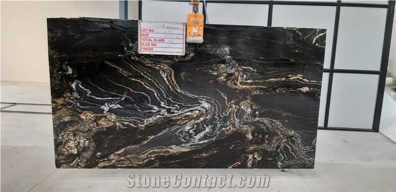 Titanium Granite Slabs, India Black Granite