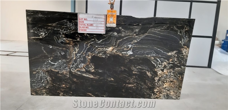 Titanium Granite Slabs, India Black Granite