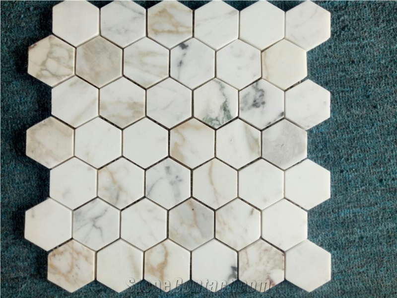 Hexagon Mosaic Marble Tile