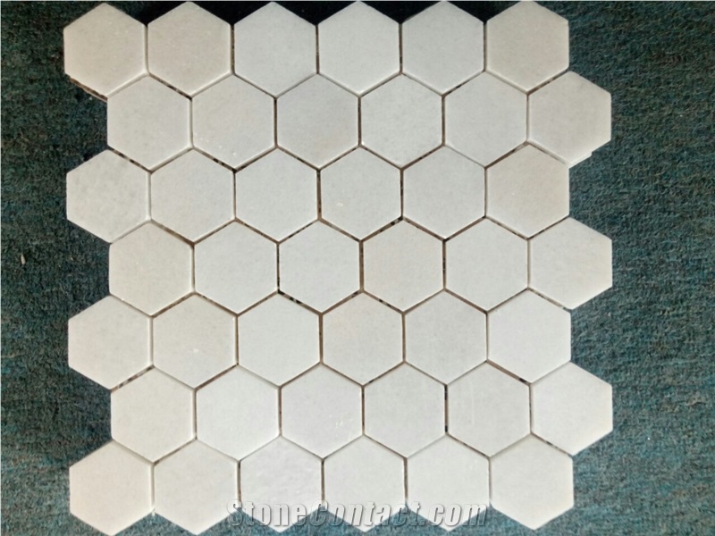 Hexagon White Marble Mosaic Tile