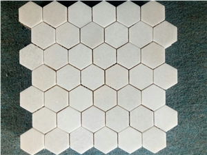 Hexagon White Marble Mosaic Tile