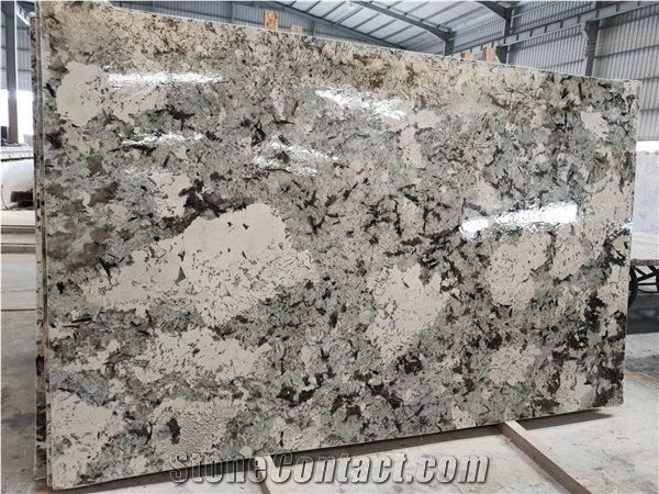 Bianco Satino Crystal Granite Slab - Brazil Luxury