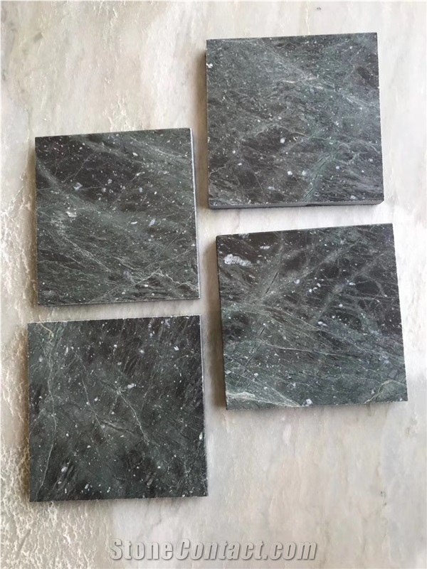 Brazil Snow Forest Green Marble Wall Slab Bookmatch