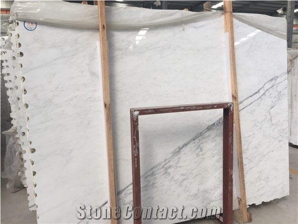 China Bianco Carrara White Marble Slab, Floor Pattern Tile