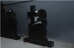 Factory - Pure Shanxi Black Granite Polished Engraved Tombstone,Headstone