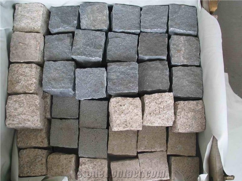 Grey Granite Cobble Stone, Cube Stone