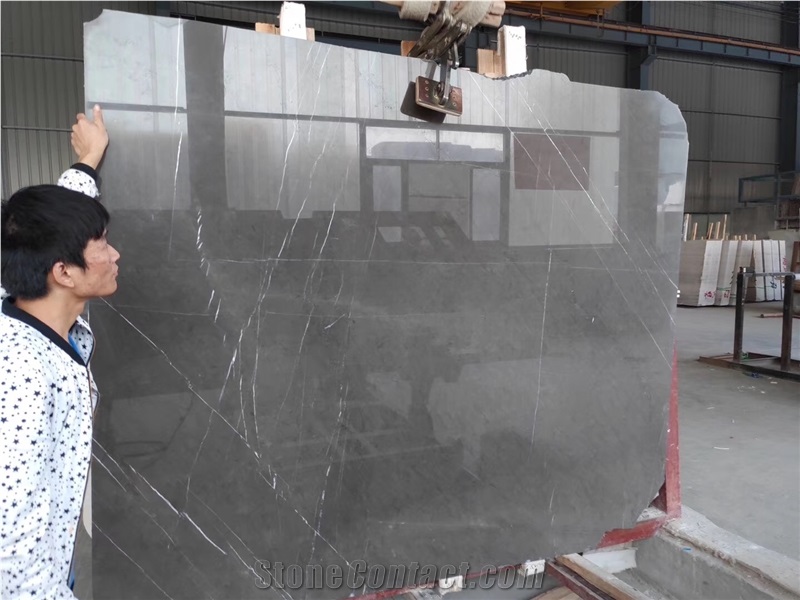 Iran Pietra Grey Marble Big Slab, Hotel Floor Design