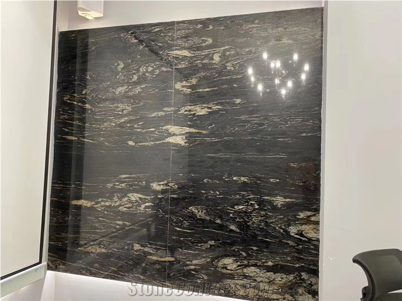 Matrix Titanium Black Granite Slab, Wall Tile