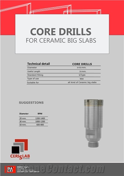 Core Drills for Ceramic Big Slabs -Ceramic, Stone Cnc Tools