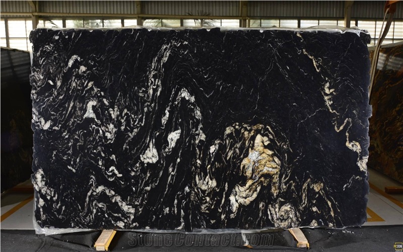 Titanium Granite Slabs, Brazil Black Granite