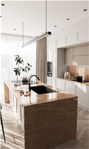 China Emperdor Kozo Brown Marble Slab for Kitchen Design