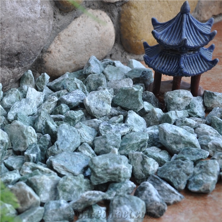 Natural Good Quality Gs-006 Green Gravel Stone