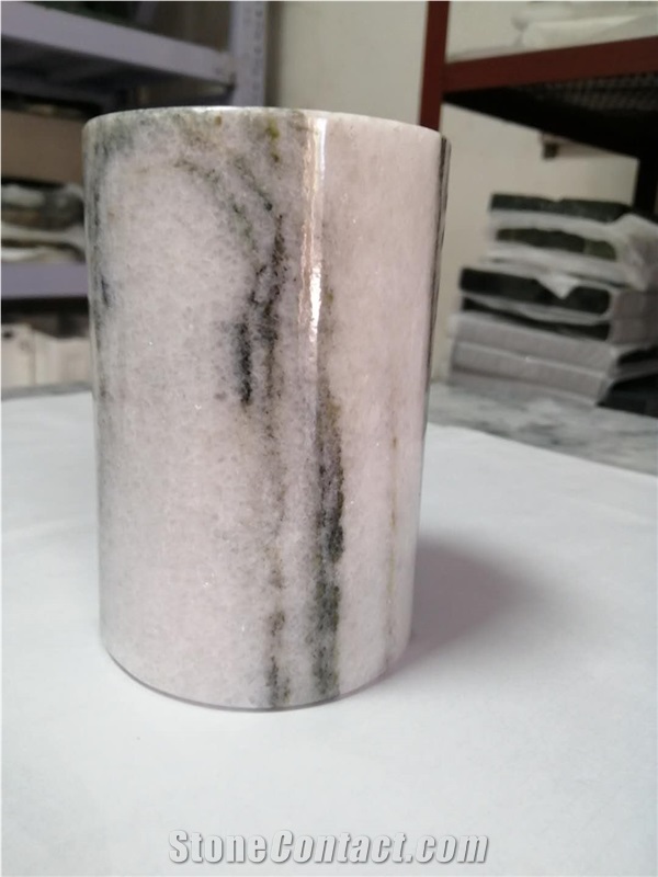 Milas Lilac Marble Bathroom Soap Dish /Cup / Towel Tray